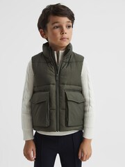 Reiss Sage Westbrook Senior Sleeveless Funnel Neck Puffer Gilet - Image 1 of 6