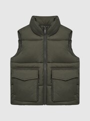 Reiss Sage Westbrook Senior Sleeveless Funnel Neck Puffer Gilet - Image 2 of 6