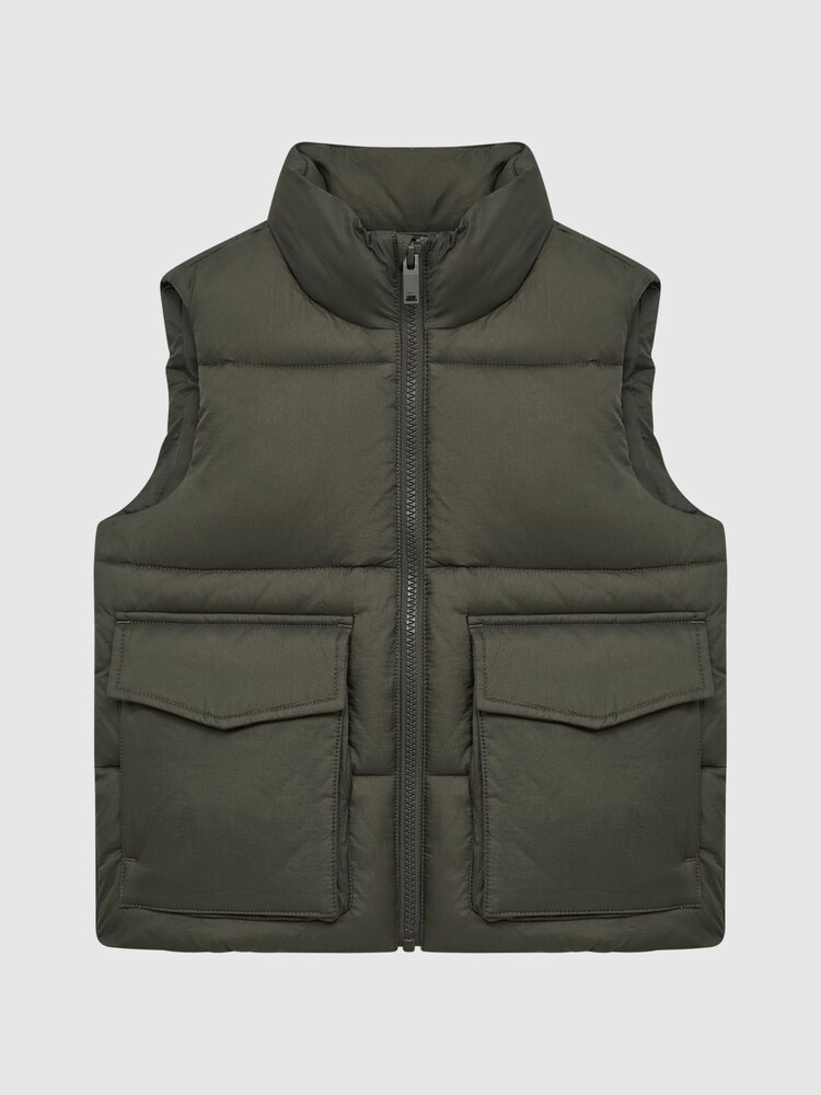 Reiss Sage Westbrook Senior Sleeveless Funnel Neck Puffer Gilet - Image 2 of 6