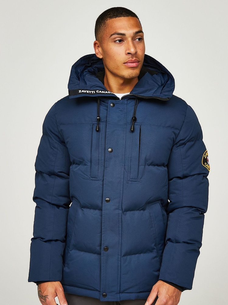 Zavetti Canada Mens Oshawa 2.0 Puffer Parka Jacket with Detachable Faux Fur - Image 1 of 8