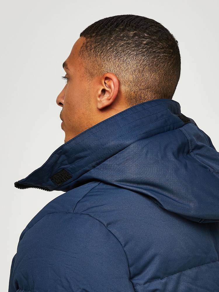 Marineblauw - Zavetti Canada Mens Oshawa 2.0 Puffer Parka Jacket with Detachable Faux Fur - Image 7 of 8