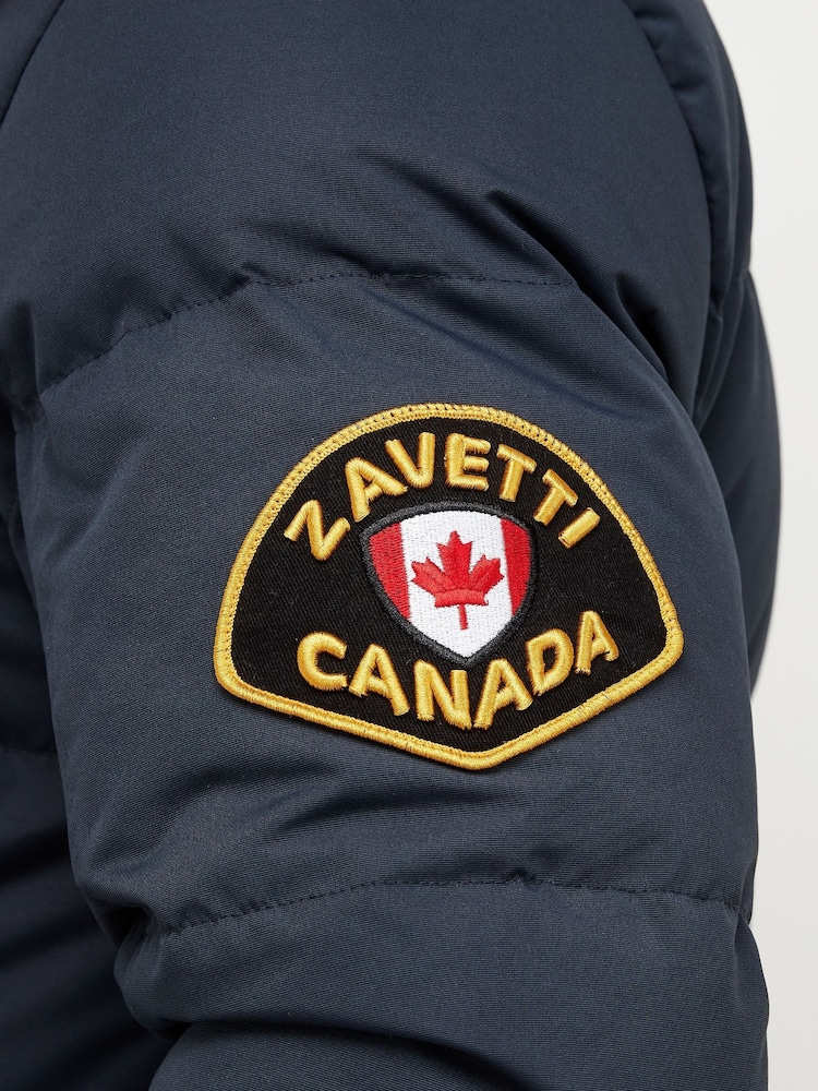 Azul marino - Diseño para hombre Oshawa 2.0 de Zavetti Canada Chaqueta tipo parka acolchada con capucha desmontable y ribete de pelo sintético - Imagen 8 de 8 Azul marino - Diseño para hombre Oshawa 2.0 de Zavetti Canada Chaqueta tipo parka acolchada con capucha desmontable y ribete de pelo sintético - Imagen 8 de 8
