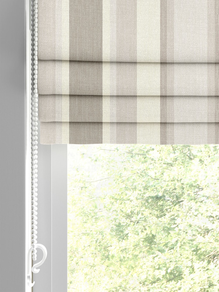 Laura Ashley Grey Awning Stripe Made To Measure Roman Blind - Image 2 of 6