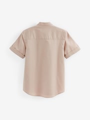 Neutral Brown Grandad Collar Oxford Shirt (3-16yrs) - Image 2 of 2