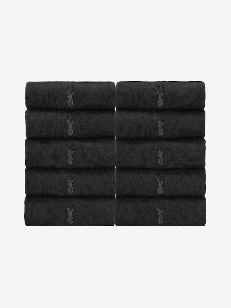 Black Stag 10 Pack Multi Stag Lasting Fresh Embroidered Socks - Image 1 of 3
