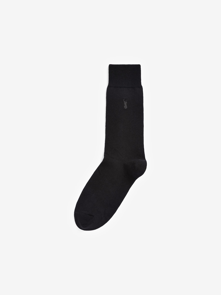 Black Stag 10 Pack Multi Stag Lasting Fresh Embroidered Socks - Image 3 of 3