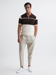Polo color block de corte slim con media cremallera Rome de Reiss - Imagen 4 de 6