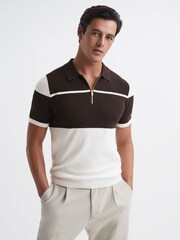 Polo color block de corte slim con media cremallera Rome de Reiss - Imagen 6 de 6