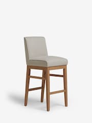 Tailored Linen Look Oyster Natural Norbury Collection Luxe Kitchen Bar Stool - Image 4 of 8