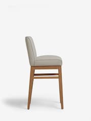 Tailored Linen Look Oyster Natural Norbury Collection Luxe Kitchen Bar Stool - Image 5 of 8