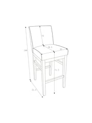 Tailored Linen Look Oyster Natural Norbury Collection Luxe Kitchen Bar Stool - Image 8 of 8