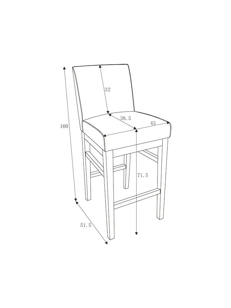 Tailored Linen Look Oyster Natural Norbury Collection Luxe Kitchen Bar Stool - Image 8 of 8