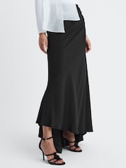 Reiss Black Maxine High Rise Fitted Maxi Skirt - Image 1 of 4