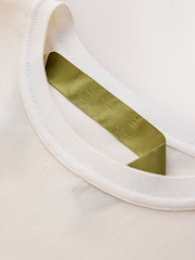 CERENE Lilian Ivory Silk Mesh Trim T-Shirt - Image 7 of 11