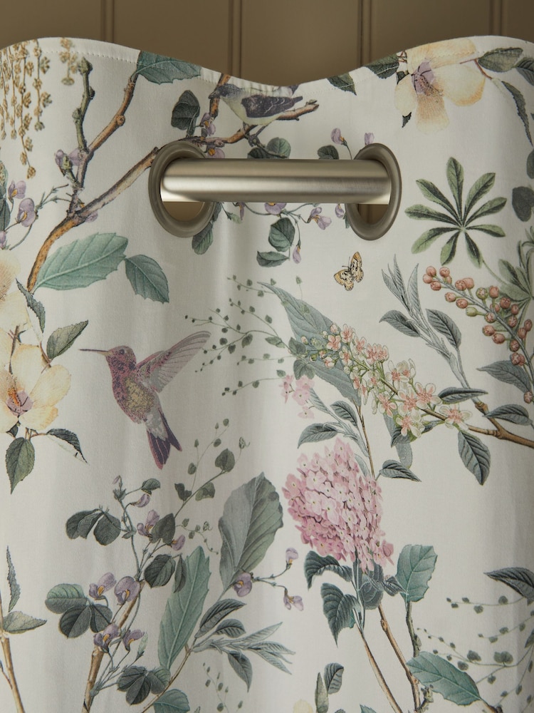 Natural Next Reflections Floral Eyelet Blackout/Thermal Curtains - Image 1 of 8
