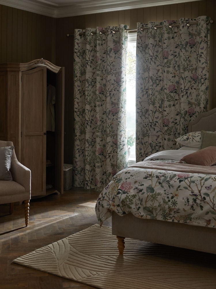 Natural Next Reflections Floral Eyelet Blackout/Thermal Curtains - Image 4 of 8