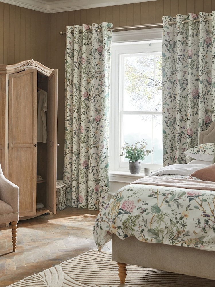 Natural Next Reflections Floral Eyelet Blackout/Thermal Curtains - Image 7 of 8
