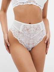 White Lace High Waist High Leg Knickers - Image 1 of 5