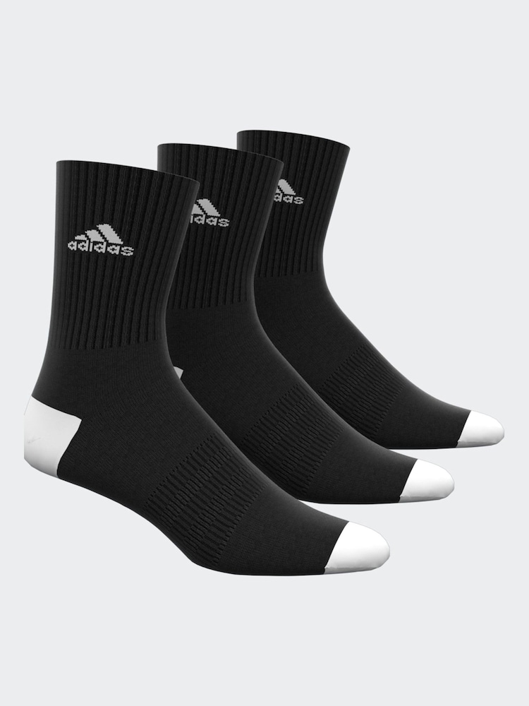 adidas Dark Black 3 Pack Cushioned Crew Socks 3 Pack - Image 1 of 8
