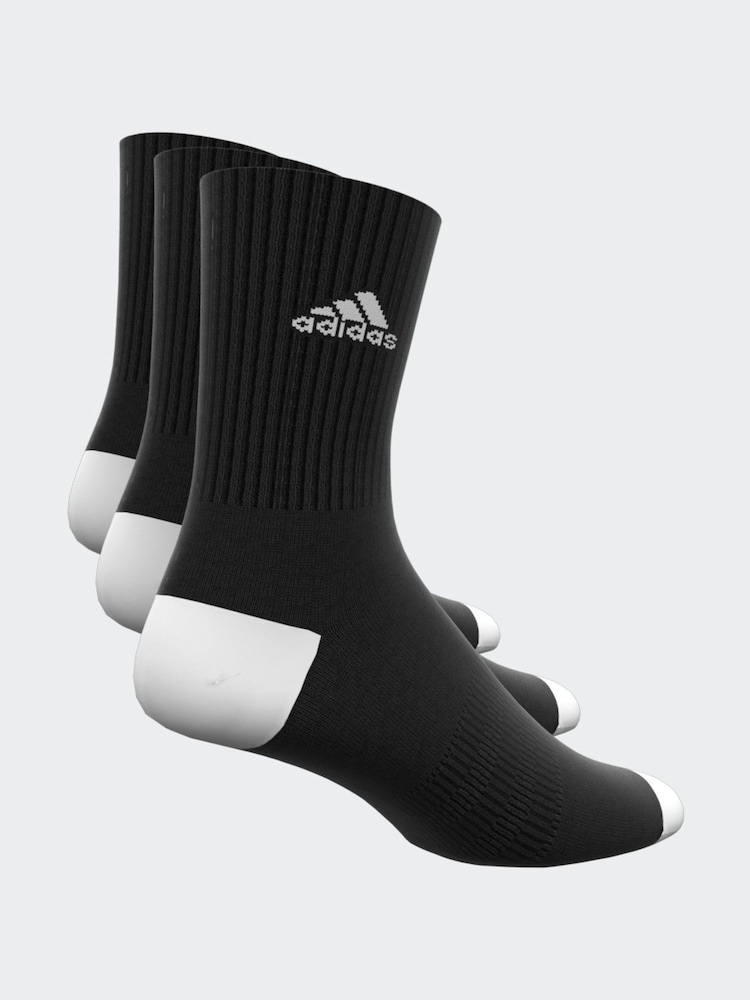 adidas Dark Black Cushioned Crew Socks 3 Pack - Image 3 of 8