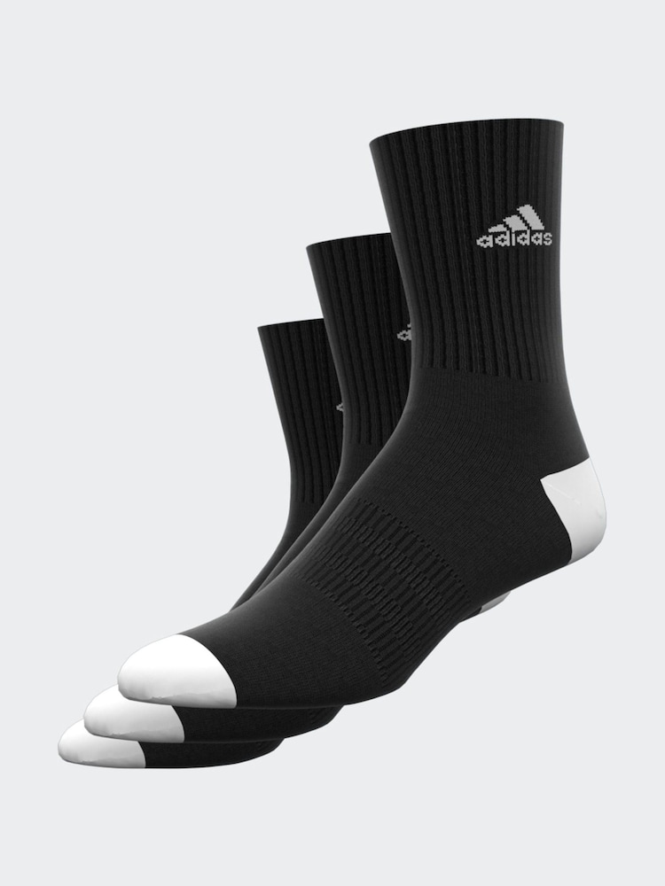 adidas Dark Black Cushioned Crew Socks 3 Pack - Image 4 of 8