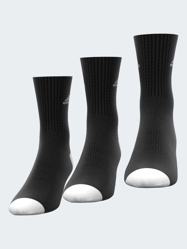adidas Dark Black Cushioned Crew Socks 3 Pack - Image 6 of 8