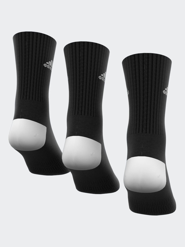 adidas Dark Black 3 Pack Cushioned Crew Socks 3 Pack - Image 8 of 8