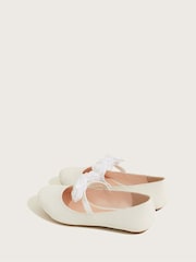 Monsoon Natural Shimmer Corsage Ballerina Flats - Image 3 of 3