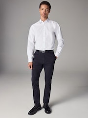 White Slim Fit Easy Care Single Cuff Smart Shirt - Image 2 of 8