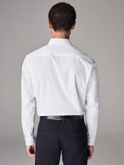 White Slim Fit Easy Care Single Cuff Smart Shirt - Image 3 of 8