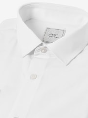 White Slim Fit Easy Care Single Cuff Smart Shirt - Image 7 of 8