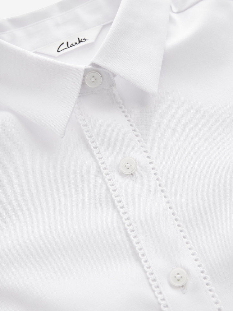 Clarks White Girls Fitted Long Sleeve School Shirt - Image 12 of 12