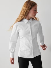 Clarks White Girls Fitted Long Sleeve School Shirt - Image 2 of 12