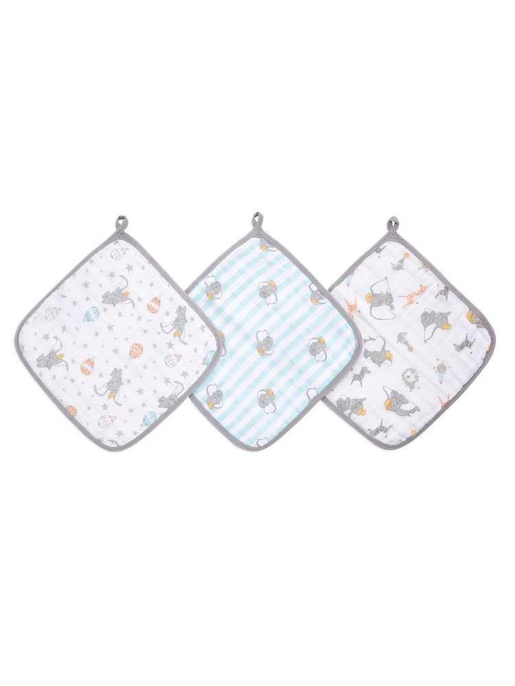 aden + anais Beige 100% Cotton Essentials Washcloth Set 3 Pack - Image 1 of 4