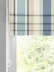 Laura Ashley Blue Awning Stripe Made To Measure Roman Blinds - Image 2 of 6