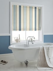 Laura Ashley Blue Awning Stripe Made To Measure Roman Blinds - Image 5 of 6