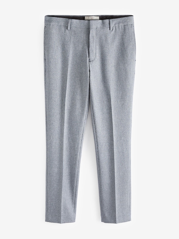 River Island Blue Skinny Fit Houndstooth Suit Trousers - Image 5 of 5