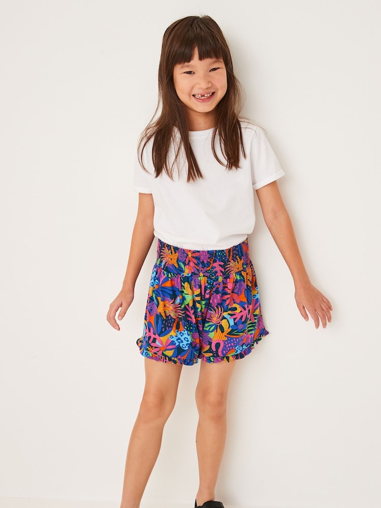 Pink/Blue Bright Tropical Print Super Soft Pretty Shorts (3-16yrs) - Image 2 of 7 Pink/Blue Bright Tropical Print Super Soft Pretty Shorts (3-16yrs) - Image 2 of 7