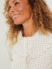 FatFace Natural Felicity Check Blouse - Image 4 of 5