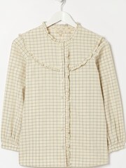 FatFace Natural Felicity Check Blouse - Image 5 of 5