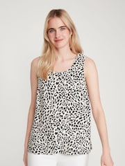 M&Co White Animal Print Shell Top - Image 1 of 6