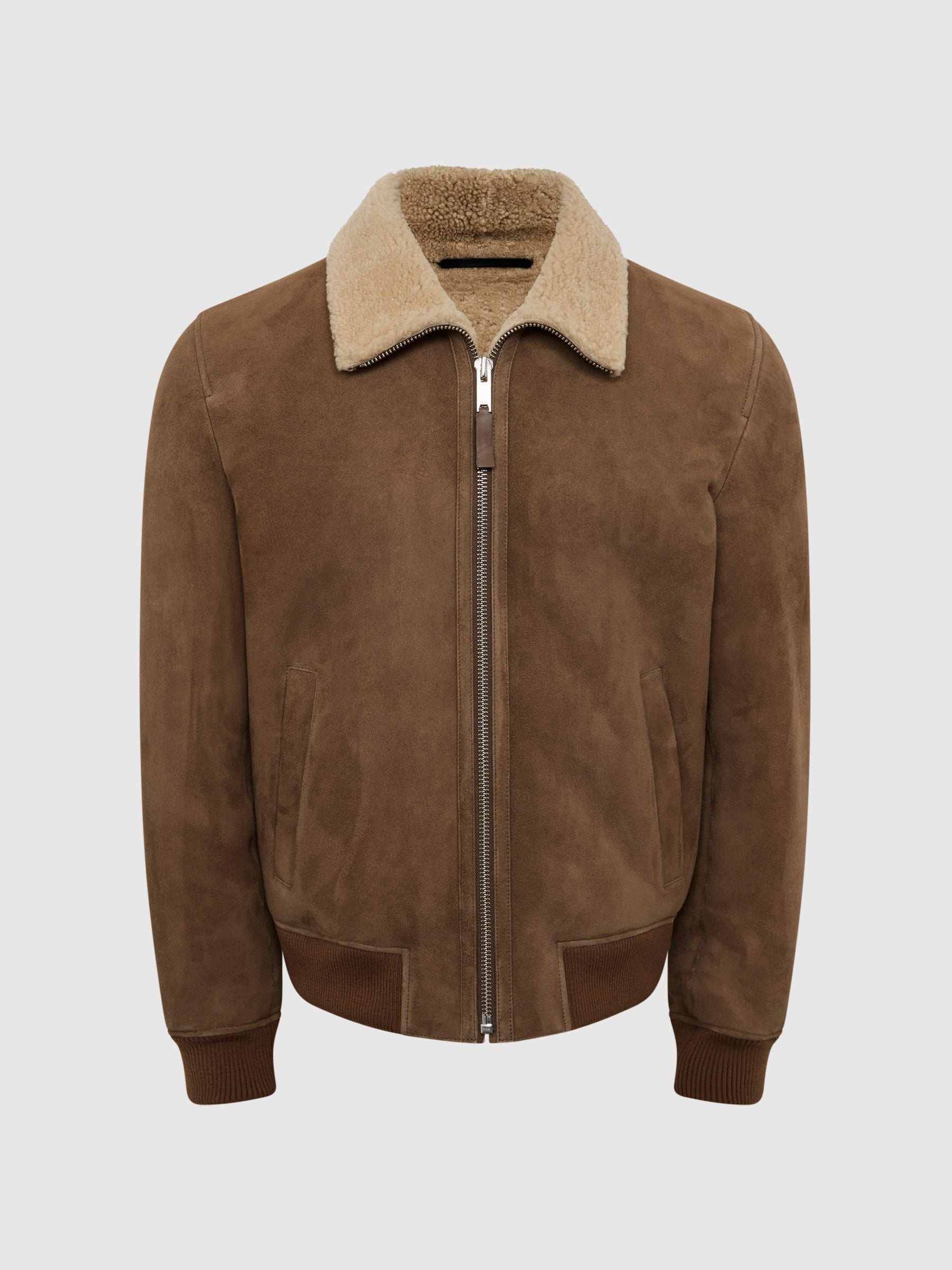 Buy Reiss Mocha Loburn Shearling Jacket from Next Spain