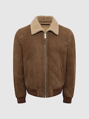 Reiss Mocha Loburn Shearling Jacket - Image 2 of 6