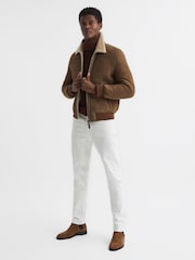 Reiss Mocha Loburn Shearling Jacket - Image 3 of 6