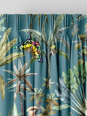 Teal Blue Tropical Scene Made To Measure Curtains - Image 5 of 9