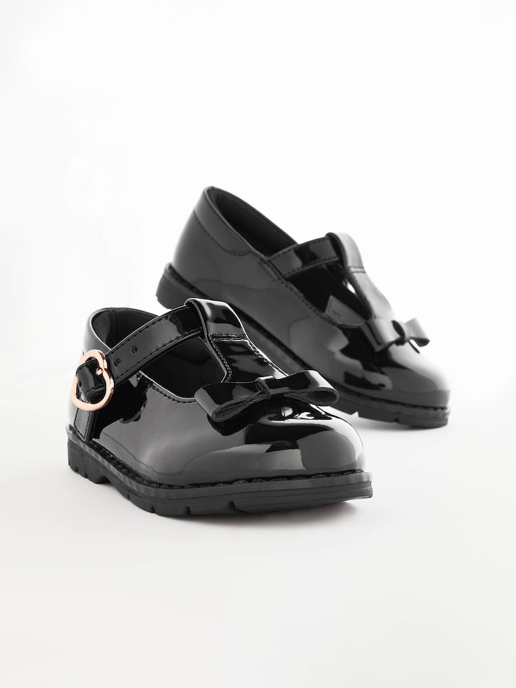 Brevet noir - Chaussures School Junior Bow T-Bar - Image 3 of 7