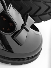 Black Patent Standard Fit (F) School Junior Bow T-Bar Shoes - Image 5 of 7