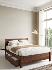 Get Laid Beds Coffee Bean Oxford Square Leg Solid Wood Bed Combo - Image 1 of 6
