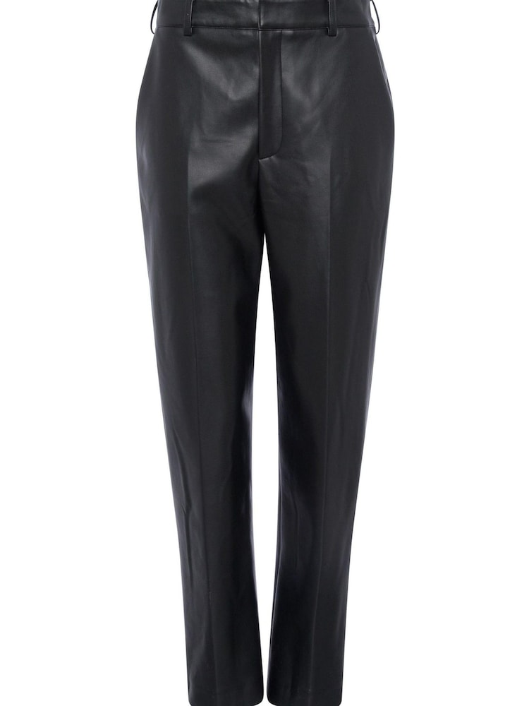 French Connection Crolenda Pu Tapered Black Trousers - Image 4 of 4