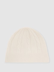 Reiss Rachel Wool-Blend Cable-Knit Beanie with Cashmere - Imagen 2 de 4